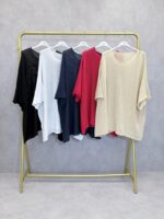 Top Maille Fine Grande Taille À Manches Courtes – Image 2