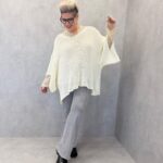 Pull Maille Aérée Col V Manches Chauve-Souris – Grande Taille