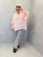 Pull Maille Aérée Col V Manches Chauve-Souris – Grande Taille – Image 6