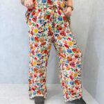 Pantalon Large Imprimé Fleuri Grande Taille – Coupe Fluide & Confort Absolu