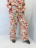 Pantalon Large Imprimé Fleuri Grande Taille – Coupe Fluide & Confort Absolu