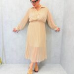 Robe Longue Plissée En Voile Fluide Grande Taille