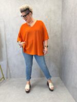 Blouse Fluide Grande Taille À Col V – Coupe Ample & Coloris Rose Poudré – Image 6