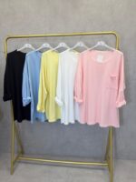 T-Shirt Fluide À Détails Dentelle Et Poche Poitrine – Grande Taille – Image 3