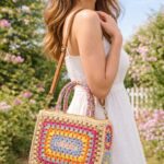 Sac Paille Coloré Crochet Esprit Bohème