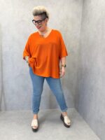 Blouse Fluide Grande Taille À Col V – Coupe Ample & Coloris Rose Poudré – Image 7