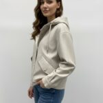 Veste À Capuche En Simili Cuir Doux