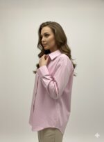 Chemise Unie À Col Classique En Coton Mélangé – Image 4