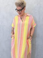 Robe Grande Taille Imprimé Graphique Multicolore En Coton – Image 4