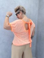 T-Shirt Fluide Dentelle Dos Noué – Image 6