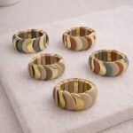 Bracelet Élastique Multicolore À Maillons Dorés Esprit Moderne