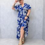 Robe Longue Grande Taille Imprimé Floral Élégant