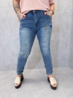 Jean Denim Stretch Patchwork Brodé – Image 3