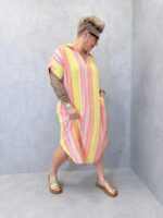 Robe Grande Taille Imprimé Graphique Multicolore En Coton – Image 5