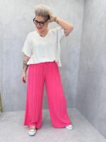 Pantalon Fluide Plissé Grande Taille Taille Élastiquée – Image 5