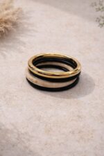 Bracelet Multi Anneaux Effet Marbre & Doré Élégant – Image 2