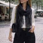 Étole Pailletée Légère En Mélange Soie Et Viscose