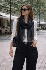 Étole Pailletée Légère En Mélange Soie Et Viscose