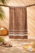 Fouta Coton Tissé Esprit Plage Méditerranéenne