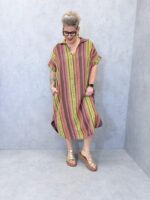 Robe Grande Taille Imprimé Graphique Multicolore En Coton – Image 6
