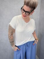 T-Shirt Fluide Dentelle Dos Noué – Image 9