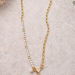 Chaîne De Téléphone Dorée & Perles Élégante