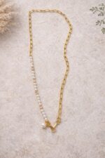 Chaîne De Téléphone Dorée & Perles Élégante