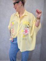 Chemise Oversize Rayée Imprimé Fun – Esprit Pop & Tendance