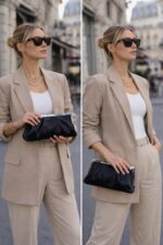 Pochette Chic Métallisée À Fermoir Bijou