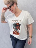 T-Shirt Imprimé "Dogue Chic" Avec Foulard – Grande Taille – Image 2