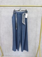 Pantalon Large Denim Fluide – Ceinture Foulard – Image 2