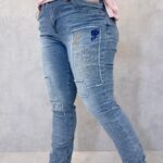 Jean Denim Stretch Patchwork Brodé