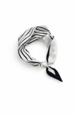 Petit Foulard Aimanté Perle Élégance Graphique – Image 5