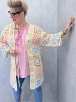 Gilet Crochet Patchwork Bohème Grande Taille – Image 5