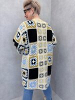 Gilet Crochet Patchwork Bohème Grande Taille – Image 10