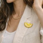 Broche Citron Perlée Fantaisie