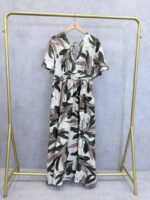 Robe Longue Imprimé Feuillage Élégant – Grande Taille – Image 3