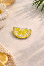 Broche Citron Perlée Fantaisie – Image 2