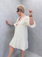 Robe Bohème Brodée – Détails Ethniques & Pompons – Image 3