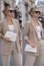 Pochette Élégante Effet Martelé Convertible