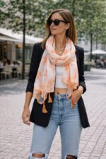 Foulard Bandana En Coton Avec Pompons