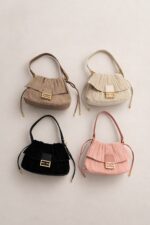 Sac À Main Plissé En Suédine Effet Couture Élégante – Image 2