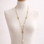 Sautoir Chaîne Dorée À Perles Minimalistes Élégance Moderne