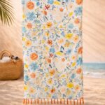 Foulard Coton Imprimé Floral Délicat