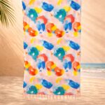 Foulard Léger Imprimé Aquarelle Multicolore Estival