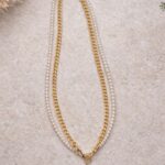 Chaîne De Téléphone Bijou Doré & Perles Délicates