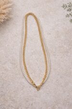 Chaîne De Téléphone Bijou Doré & Perles Délicates