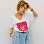 T-Shirt Col V Tulum Is Sunny En Coton