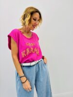 T-Shirt Good Karma En Coton À Broderie Colorée