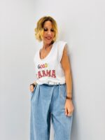 T-Shirt Good Karma En Coton À Broderie Colorée – Image 4